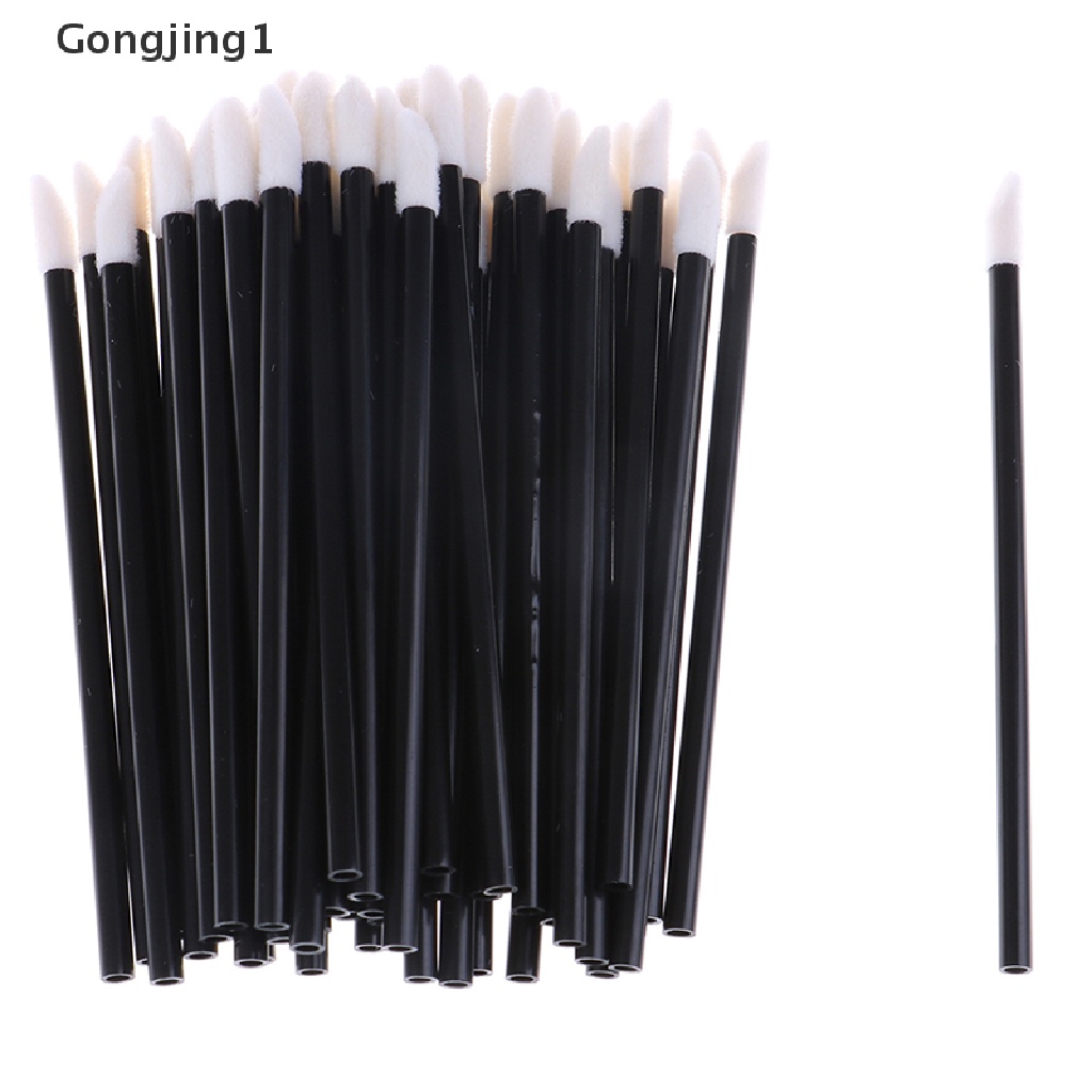 Gongjing1 100pcs Brush Aplikator Lip Gloss Sekali Pakai Untuk Makeup / Kosmetik Wanita