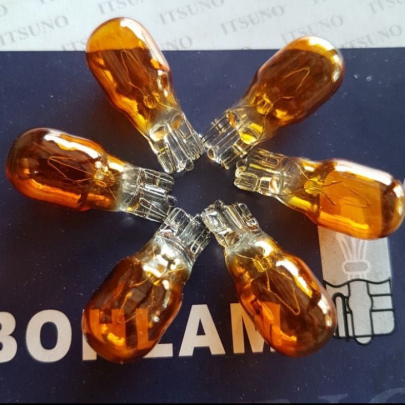 Dop riting bohlam lampu sen sein tancap t13 12v orange standar/dop riting standar motor