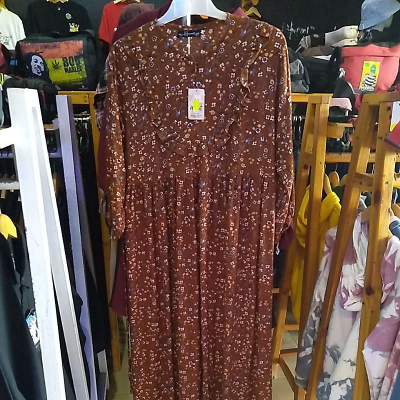 gamis ukuran besar motif bunga