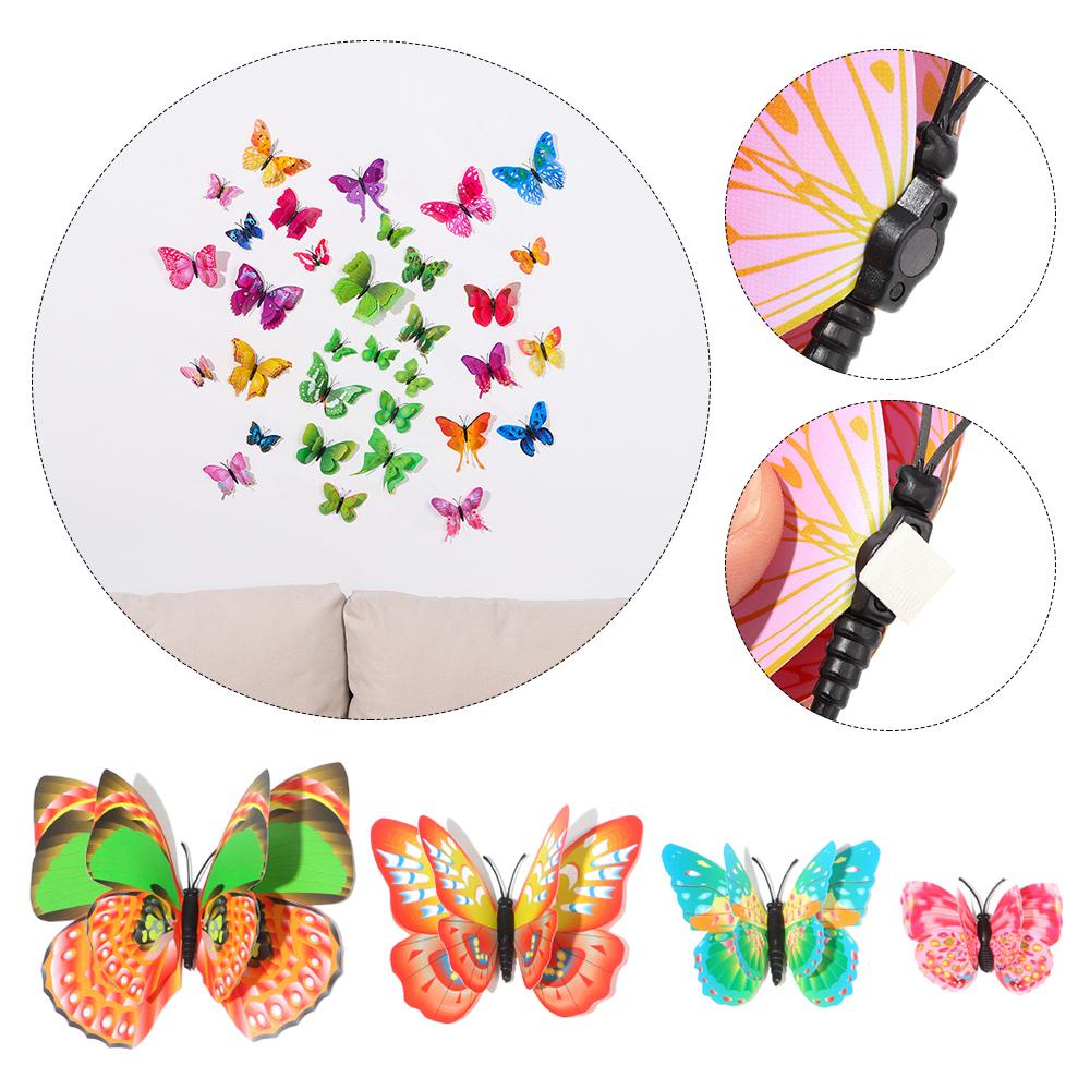 Populer Kupu-Kupu Stiker Dinding Perlengkapan Pesta 3D Warna-Warni DIY Butterfly