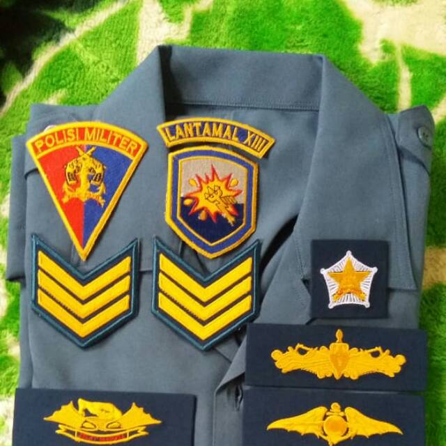 (COD)BORDIR NAMA BRIVET BET ATRIBUT TNI AL BAJU SERAGAM PDL POM