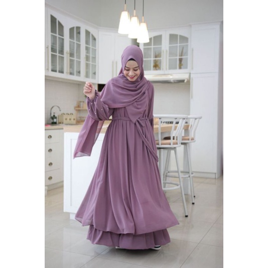 KALA RAYA ALMAHYRA / PRELOVED Gamis Mom M /  Famset Almahyra / kala raya deep taro