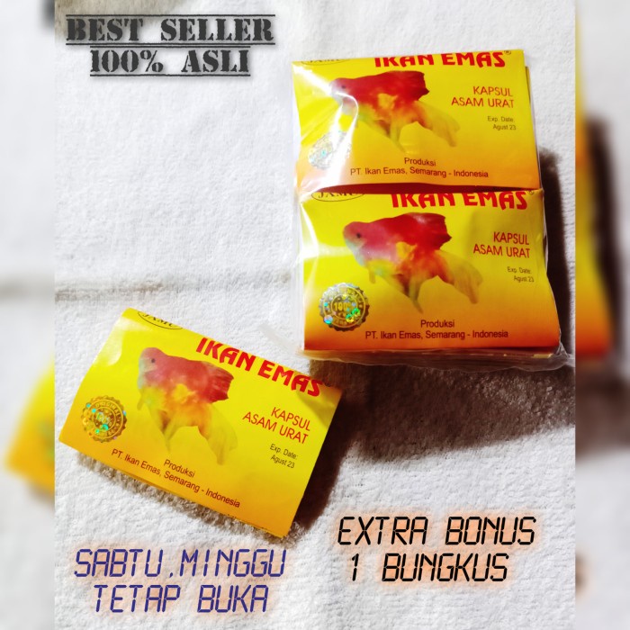 

JAMU KAPSUL IKAN EMAS (OBAT ASAM URAT) - 1 PAK ISI 10 BUNGKUS