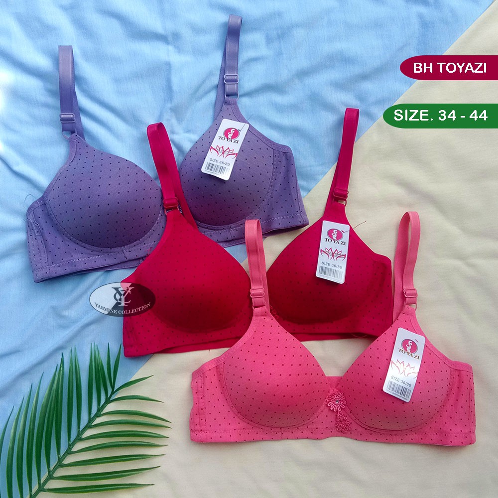 Bh Toyazi Busa Tanpa Kawat Kancing 3 Motif | Bra Kait 3 | Bh Jumbo
