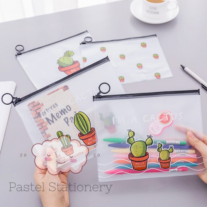 

Map Ziper Cactus Pot Plastic Zipper Pouch