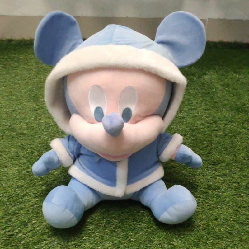 Boneka Semi Jumbo Mickey Mouse Winter Blue Costume 45 cm Original Disney Baby - hadiah ulang tahun