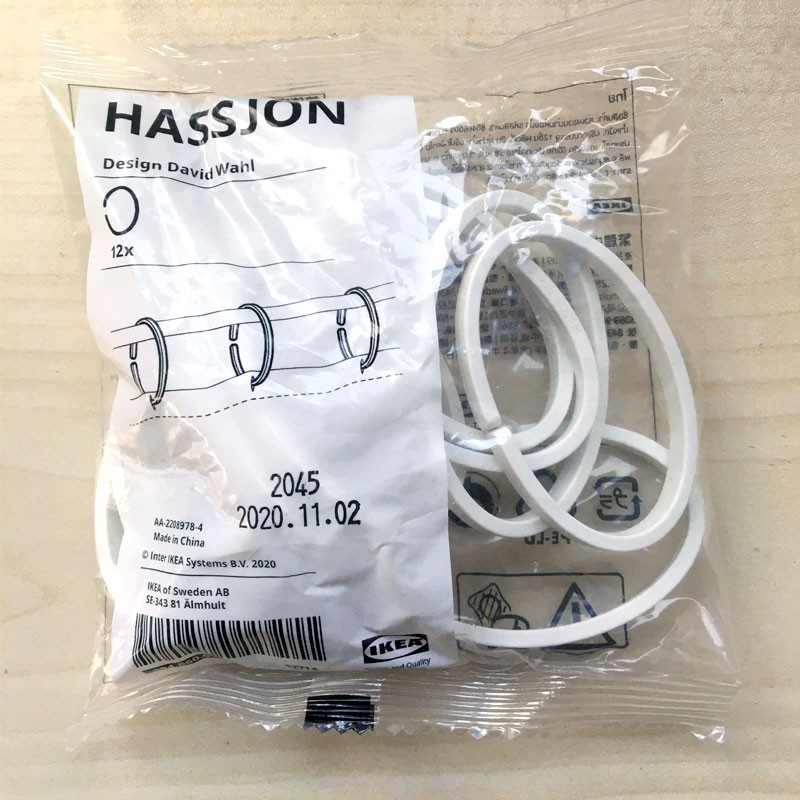 HASSJON Ring tirai kamar mandi, transparan