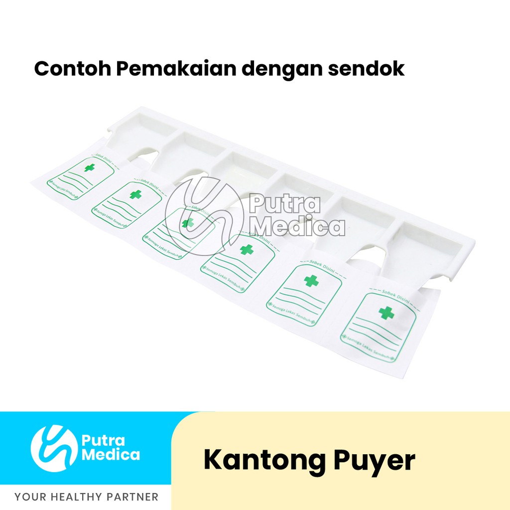 Kantong Puyer [Hijau] - 1 Pack / Wadah Obat Racikan