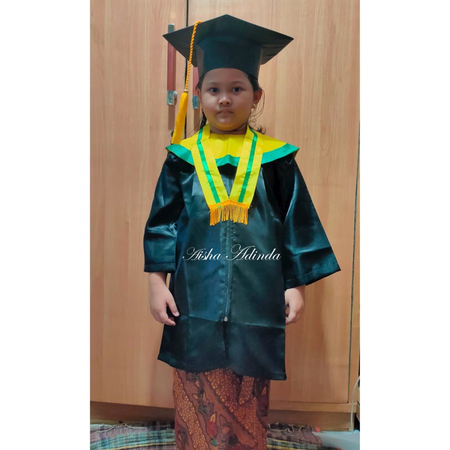 BAJU SERAGAM TOGA WISUDA ANAK TK PAUD SETELAN 1 SET BERKUALITAS ORIGINAL 100% SUPPLIER