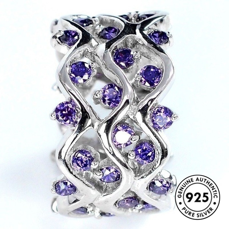 Cincin Sterling Silver 925 Dengan Batu Amethyst Untuk Wanita