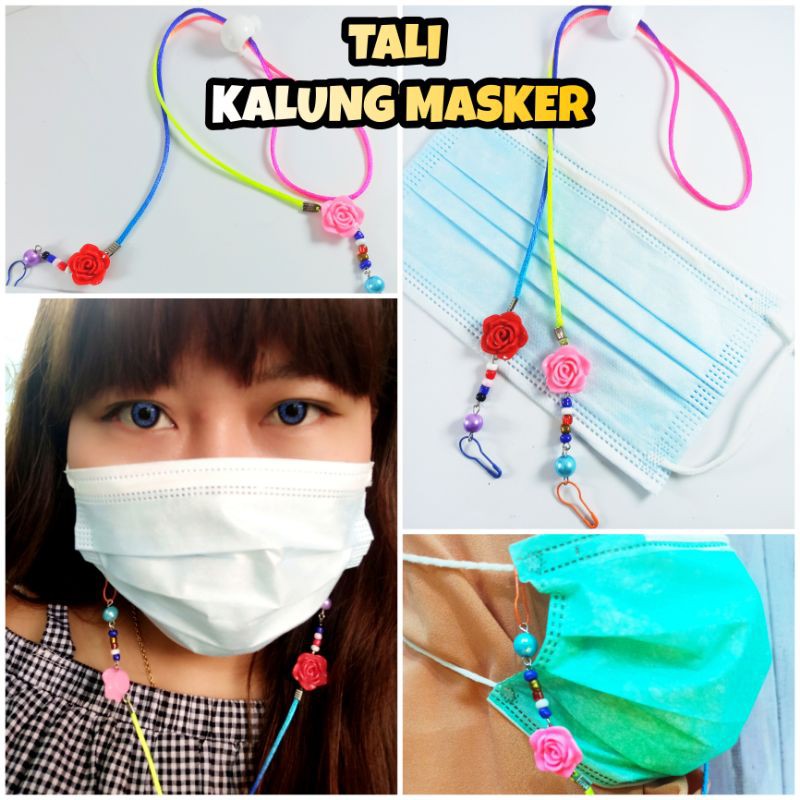 2 IN 1 Konektor/STRAP MASKER MAWAR PELANGI- Rantai Tali Kalung Masker KOREA - Strap Mask Chain