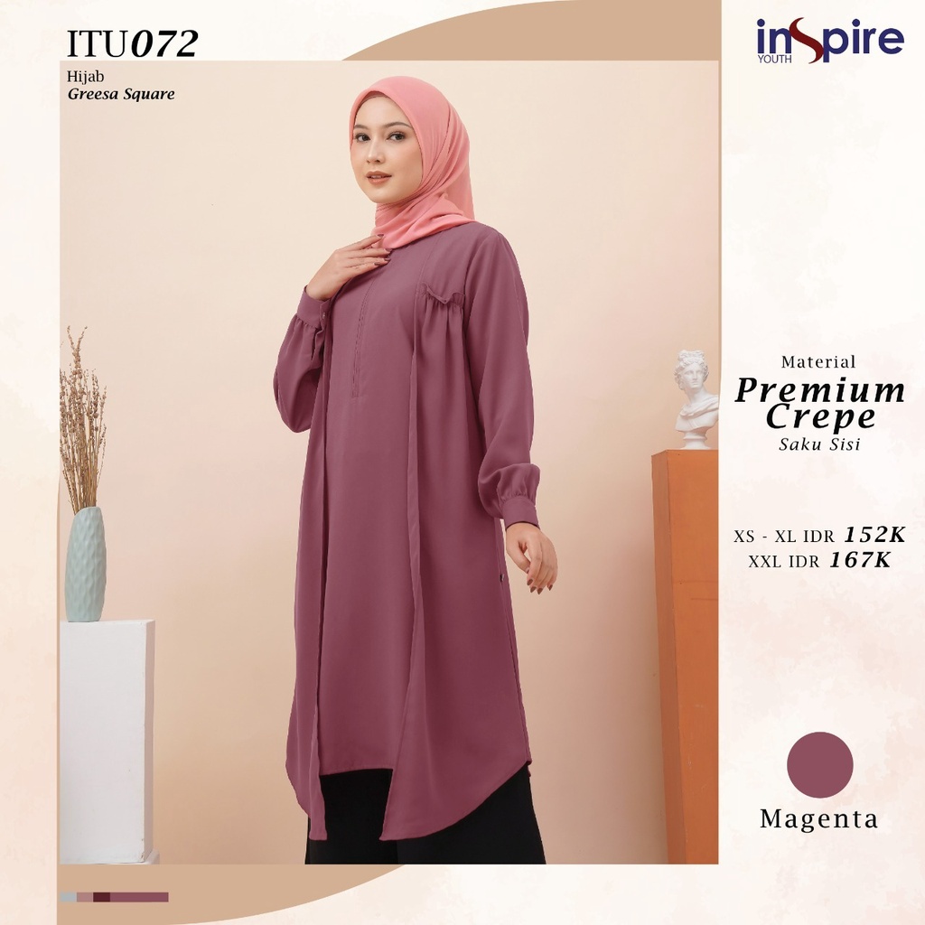 Inspire Tunik ITU 72 Bahan Premium Crepe Atasan Wanita Fashion Muslimah Kekinian