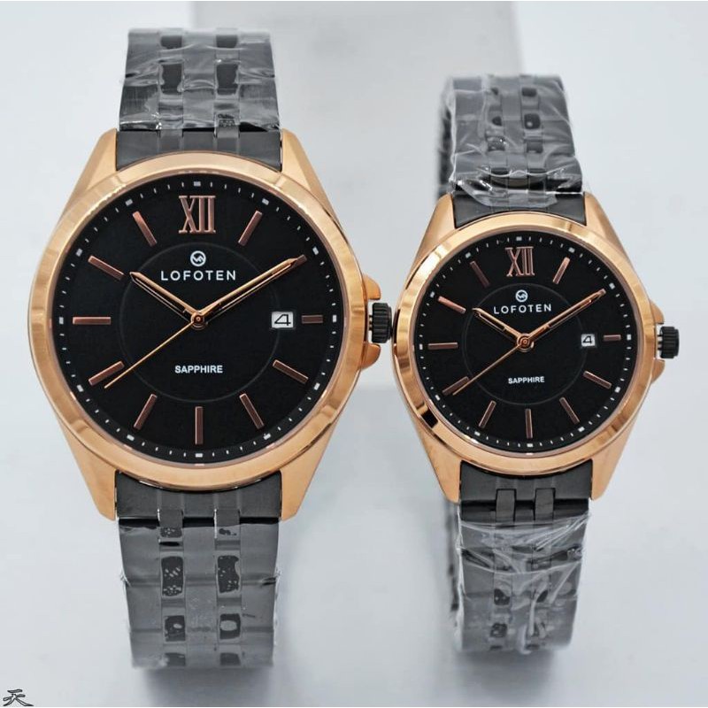 New Jam Tangan Couple LOFOTEN 8102 Tanggal aktif / Kaca Sapphire Original Garansi Resmi
