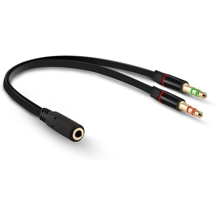 KABEL CONVERTER AUDIO 3.5 MM FEMALE TO 2 MALE 3.5 MM AUDIO MIC Y SPLITTER LAPTOP PC KOMPUTER