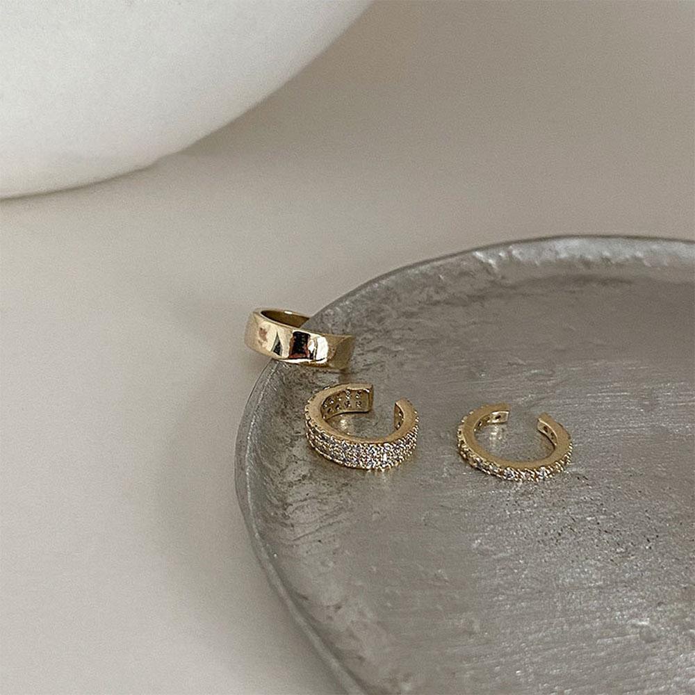 Needway Cartilage Stud Women Ladies Gadis 3Pcs /set Perhiasan Fashion Little C Cubic Berlian Alloy Klip Telinga