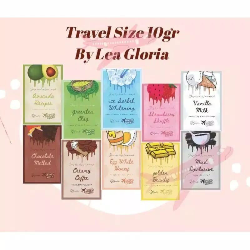 Masker bubuk BPOM Lea Gloria organik 10gram TRAVEL SIZE