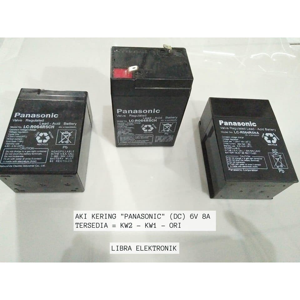 Aki Kering Panasonic 6V 8A Original