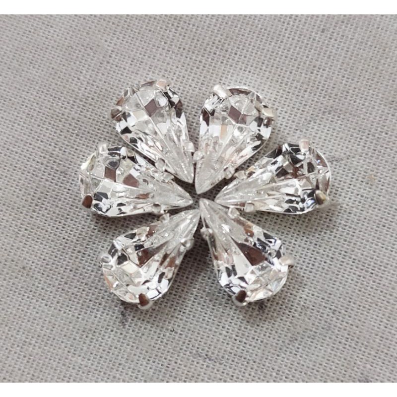 GROSIR KRISTAL CANGKANG TETES PRECIOSA 6X10MM  1 GROSS(144PCS)