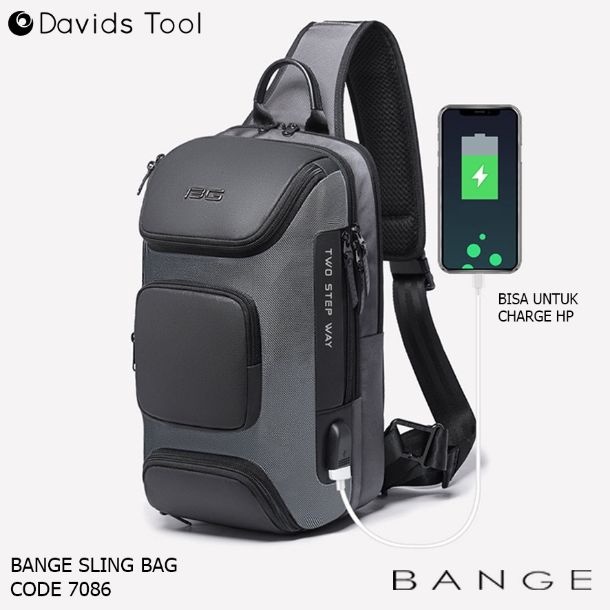 Bange Waistbag Pria Waterproof Waist Bag Original Weisbag Tas Weistbag Waisbag Premium Anti Air Original Import Distro Selempang Slempang Slingbag Cowok Casual BG7086