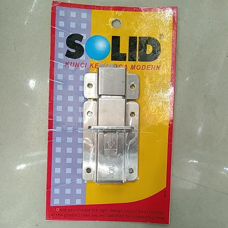 Selot/ Grendel Pintu Stainless Kotak merk SOLID