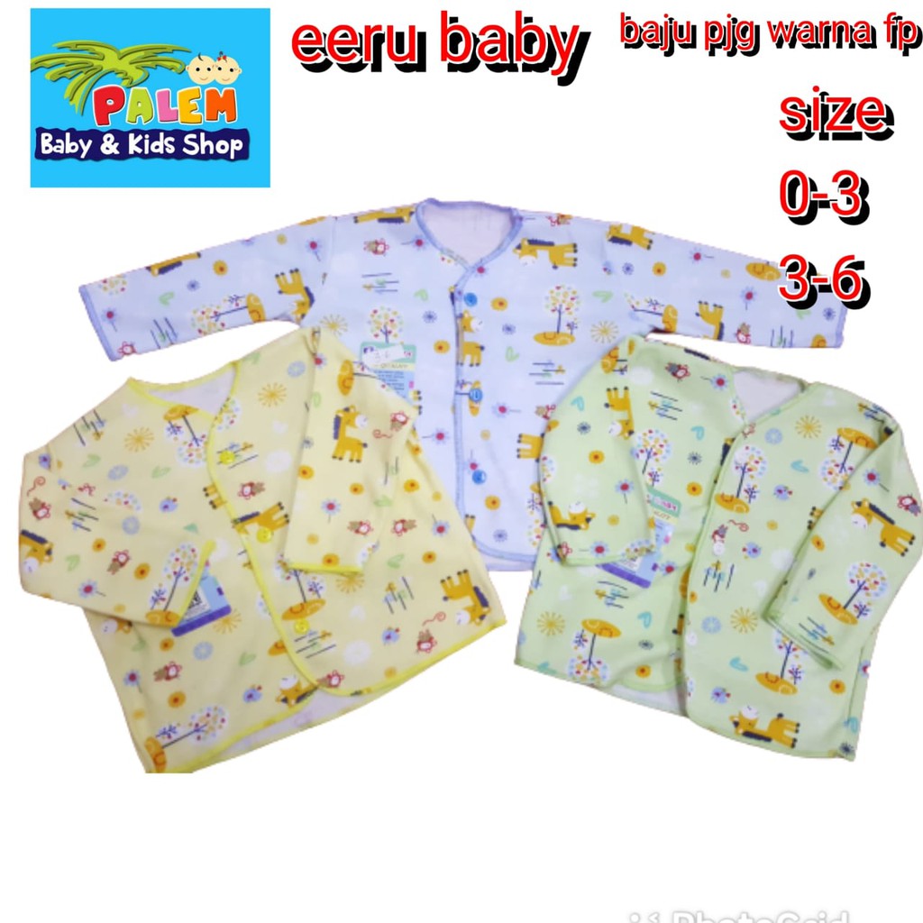 Eeru Baby Baju Atasan Panjang ISI 3pcs Untuk Usia 0-3 Bulan dan 3-6 Bulan