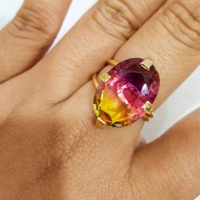 Cincin Batu Alam Tourmaline Asli Turki