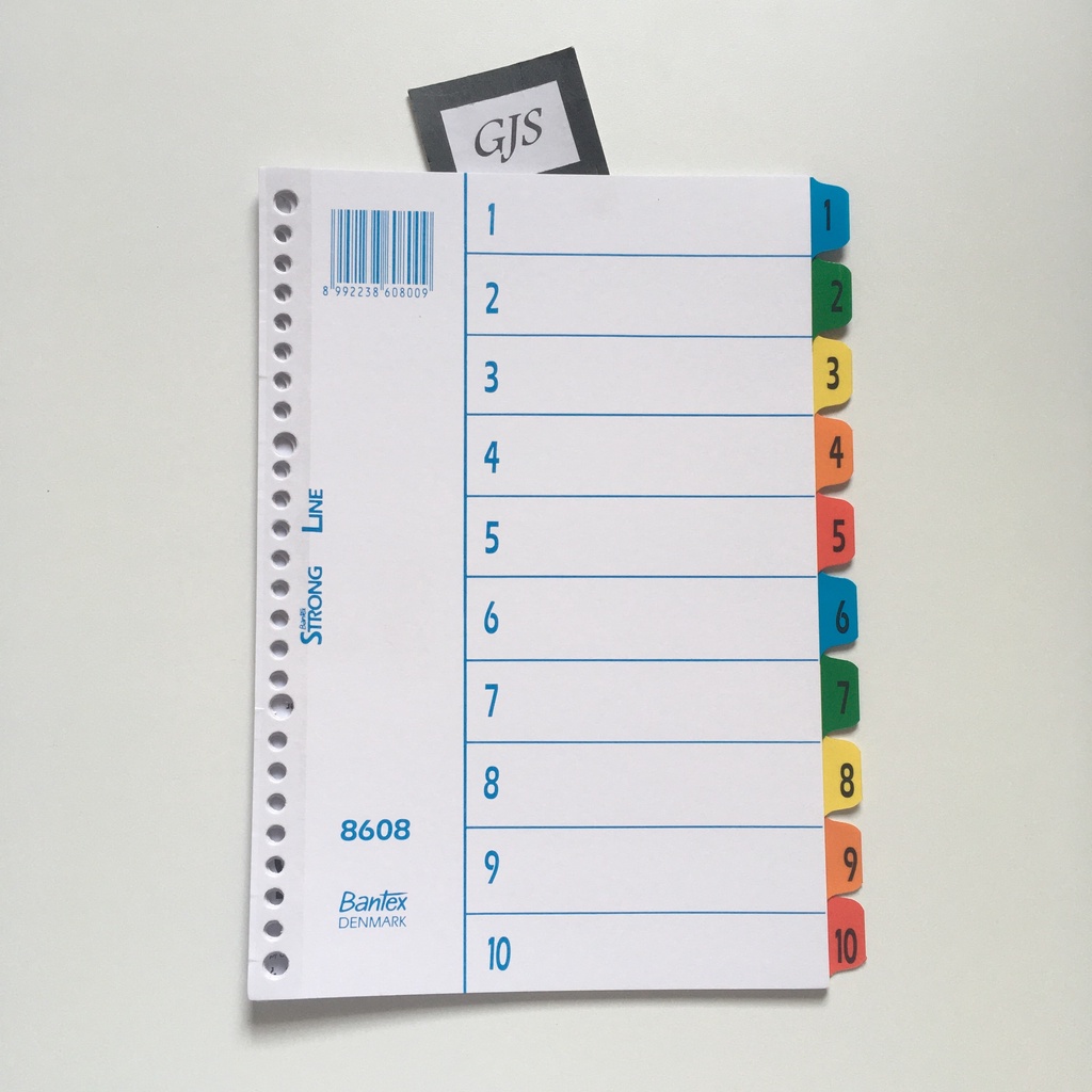 

Divider B5/10 tab Bantex 8608/Penyekat loose leaf