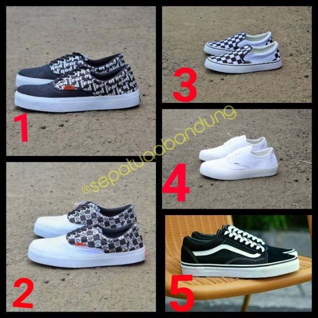 Jual SEPATU VANS AUTHENTIC FULL BLACK HITAM POLOS WHITE OLDSKOOL ERA ...