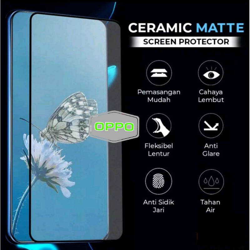 Oppo A1k A3s A5s Anti Gores Matte Ceramic Film Blue Ray Anti Fingerprint Anti Radiasi Anti Minyak