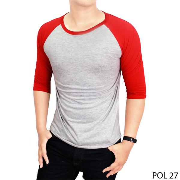 Kaos Raglan Abu Merah - POL 27