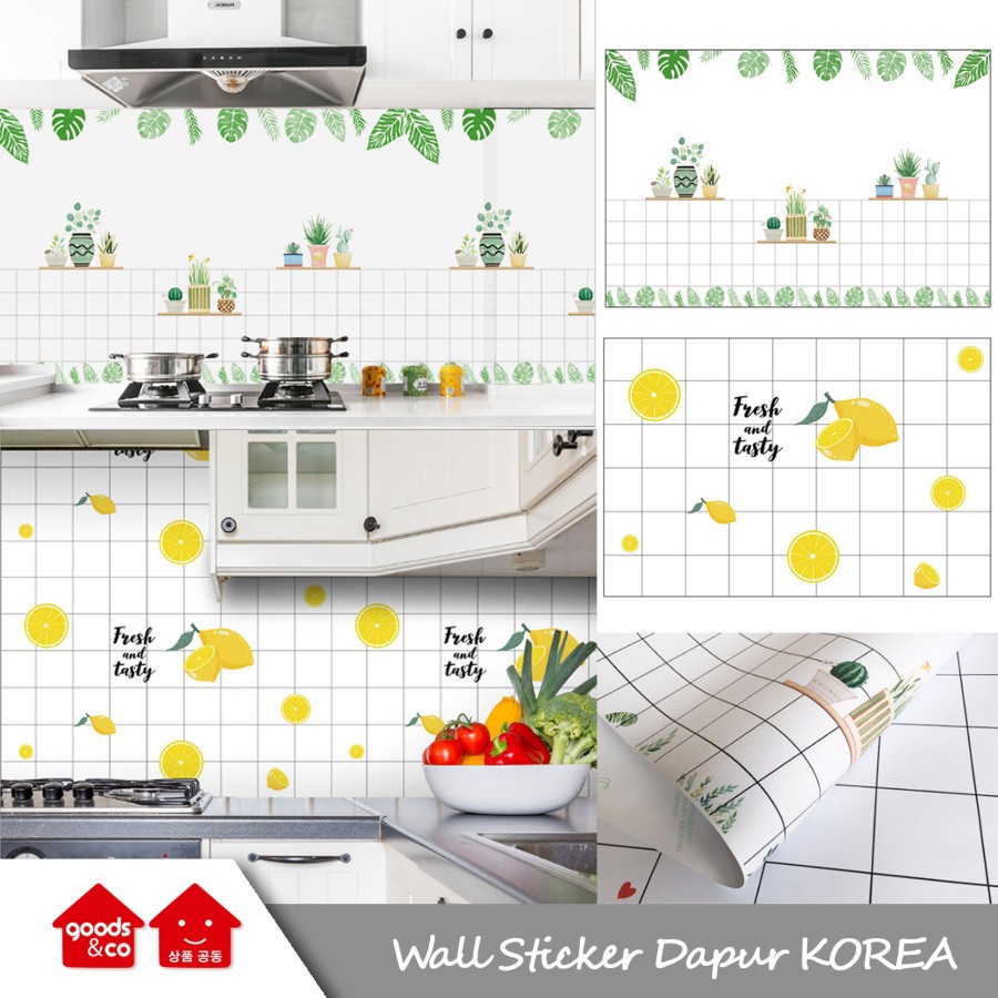 Wall Sticker Dapur 5 Meter x 60cm KOREA Waterproof Oilproof Serbaguna