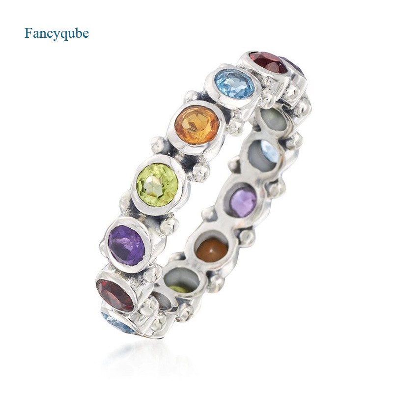 Fancyqube Cincin Wanita Warna-Warni Untuk Pesta