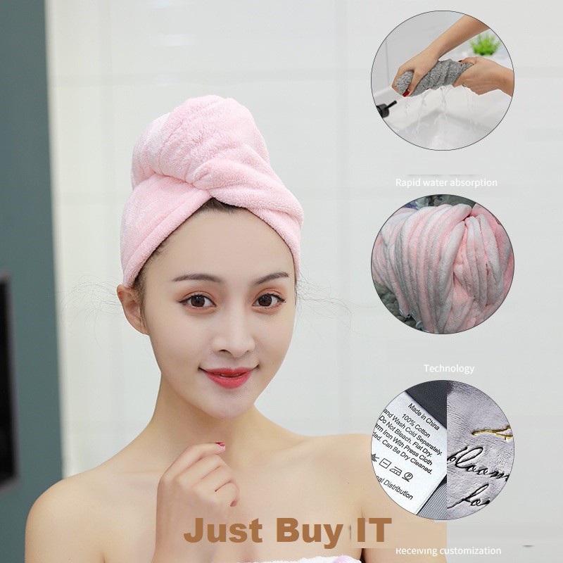 JBI-0067 Handuk Keramas Cepat Kering Magic Head Towel Fast Dry Hair Bahan Microfiber Handuk Turban