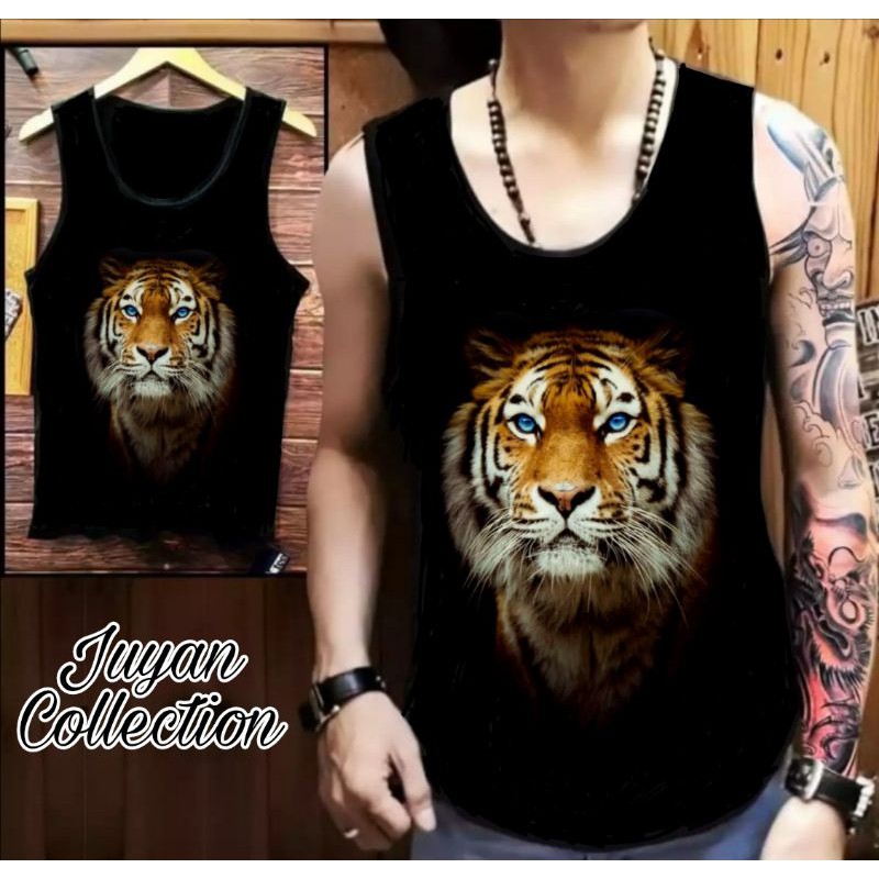 Juyan_Officel / Kaos Dalam / Singlet Pria / TankTop Motif Macan Full Face-01
