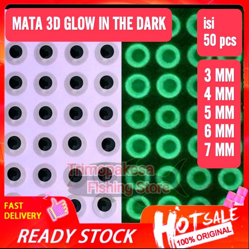 Stiker Mata 3D GID / Sriker Mata GID / Stiker Mata Assisthook / Stiker Mata Glow In The Dark
