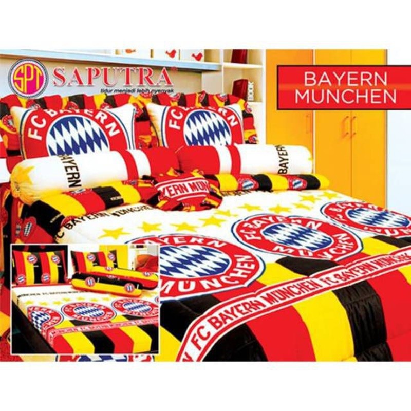 Sprei Aurora Motif Bola Bayern Munchen Murah King - Sprei Katun Anak Saputra karakter Bola / Sprei A