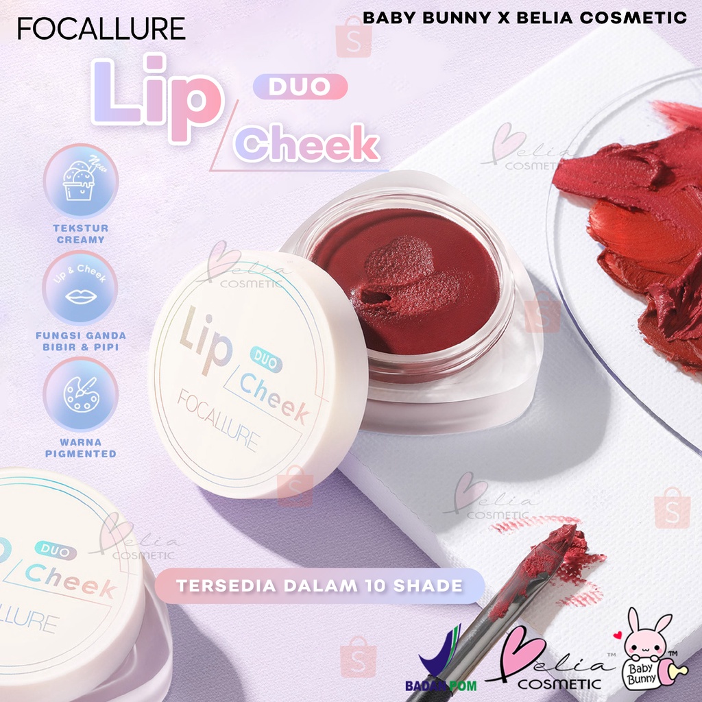 ❤ BELIA ❤ FOCALLURE Creamy Lip &amp; Cheek Duo FA266 | 12 Colors Velvet Matte Lip Mud Lipstick Lip Gloss Lip Balm Lip Glaze Women Lip Makeup Cosmetics | BPOM