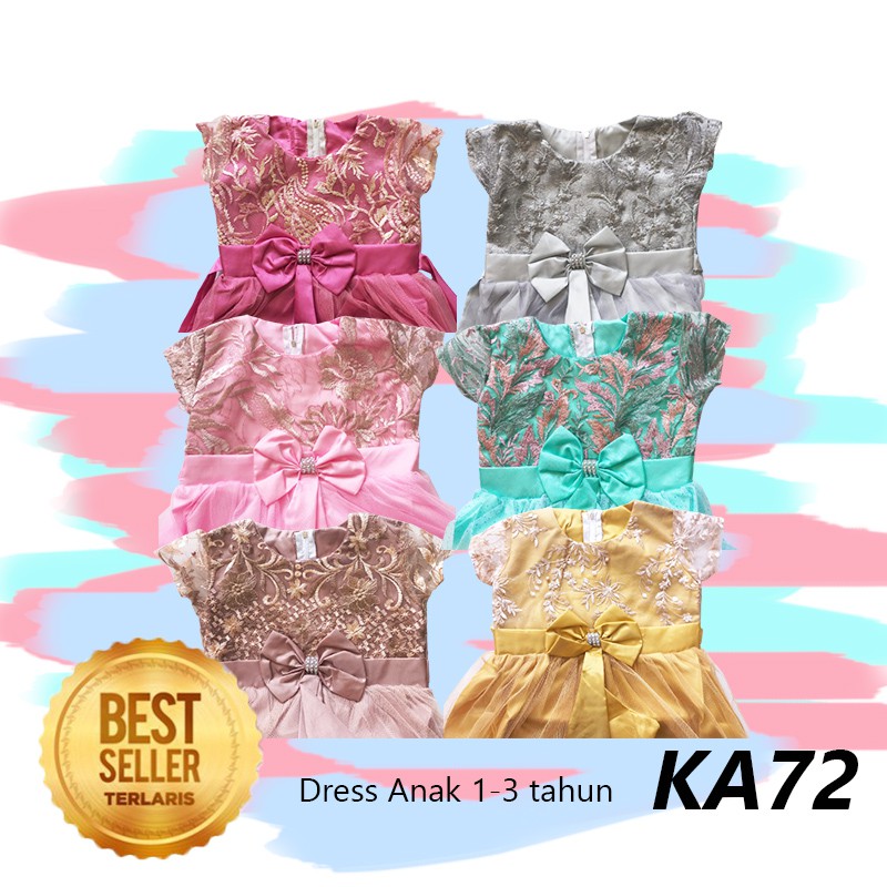 Baju Anak Perempuan 2 - 4 tahun Gaun Anak Perempuan Dress Anak  Gaun Pesta Murah KA72