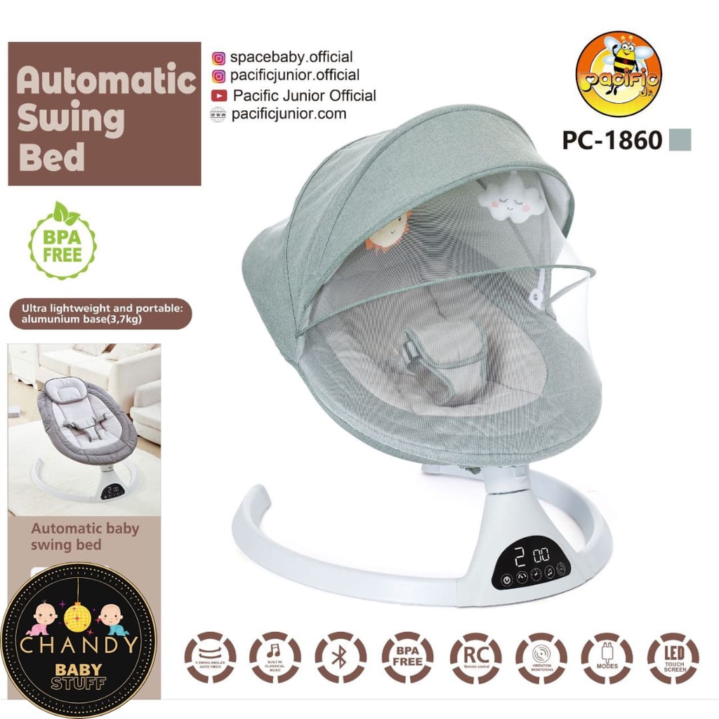 AYUNAN BAYI OTOMATIS BABY SWING BED PACIFIC PC 1860 (MUSIK)