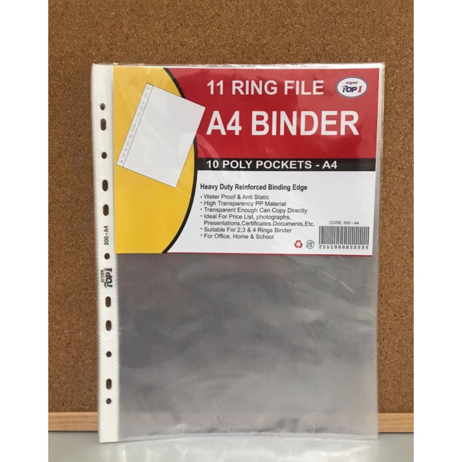 

PP Pocket Sheet Protector F4 Folio / A4 POP ONE