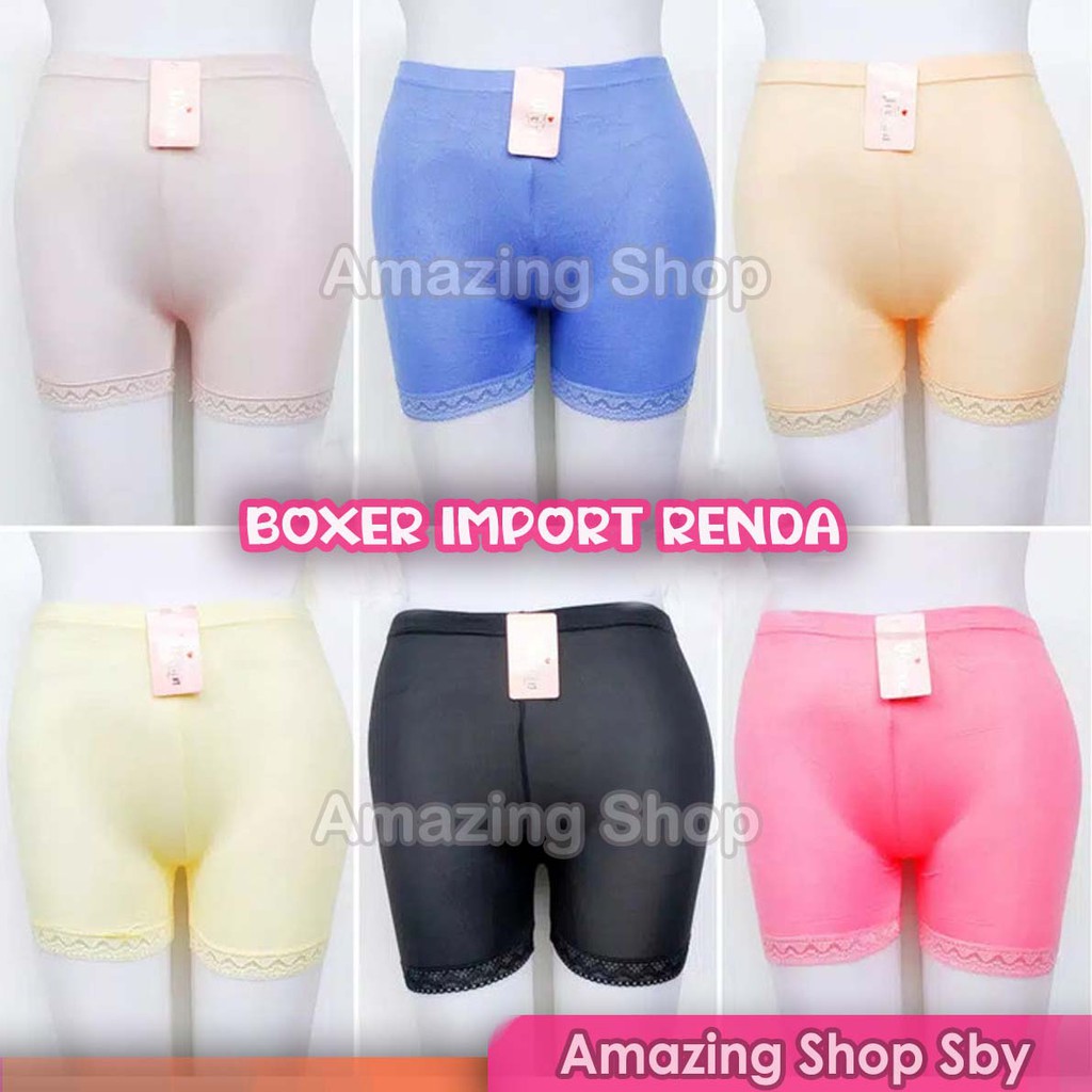 Boxer Wanita Remaja Vivian Renda Cantik | Celana Pendek Short Lace Import Murah AMAZING SHOP Surabaya