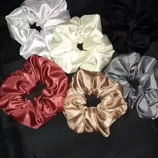  Ikat  Rambut  Elastis Gaya  Korea Cepol  Polos Scrunchies 