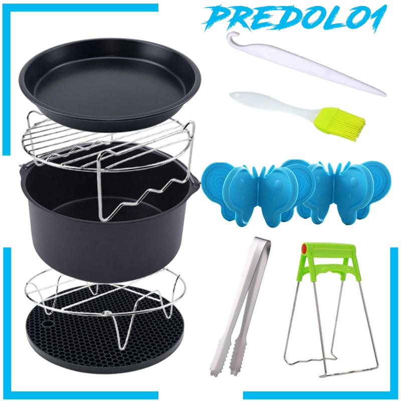 [PREDOLO1] 10 Pieces Air Fryer Accessories Steel Skewer Rack for BBQ Home Kitchen