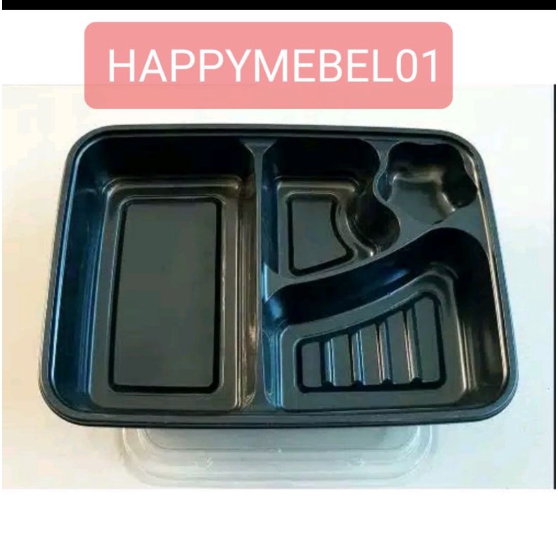 Mika Bento Sekat 4 / mika bento KOTAK / tray bento / box bento 4 sekat tebal kokoh  [ECERAN]