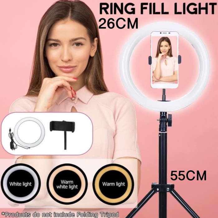 Ring Light 26cm + Light Stand Tripod 55CM Selfie Vlogger Livestreamer