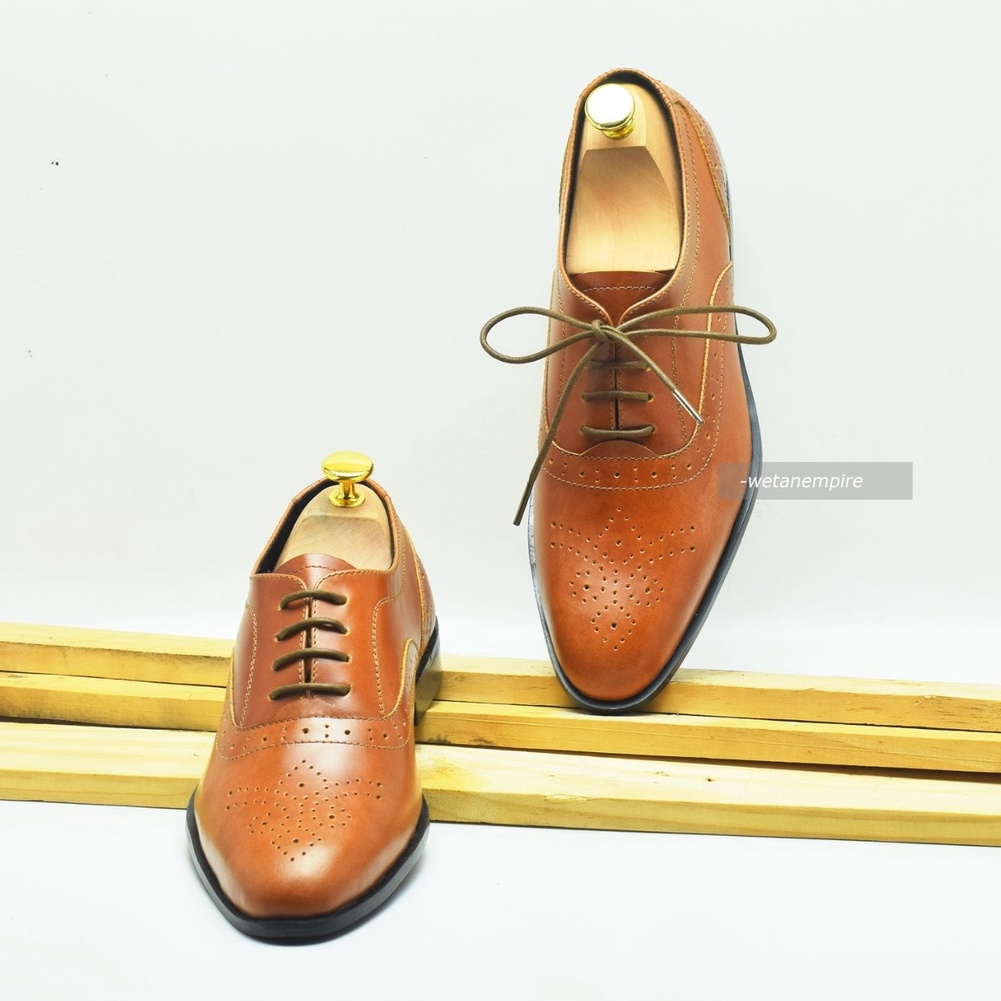 Sepatu Pantofel Formal Oxford Pria Classic Bahan KULIT SAPI ASLI Untuk Kerja Dan Pesta - WETAN SWETA DWIPA 1