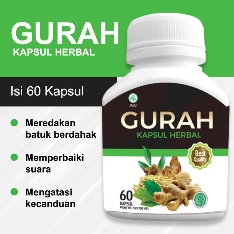 Kapsul Herbal Gurah - Atasi Batuk Berdahak, Gangguan Pernapasan, Tidur Mendengkur / Ngorok KAPSUL GURAH - OBAT BATUK ASMA SESAK NAFAS BATUK BERDAHAK BATUK KERING OBAT BATUK IBU DAN ANAK - COD