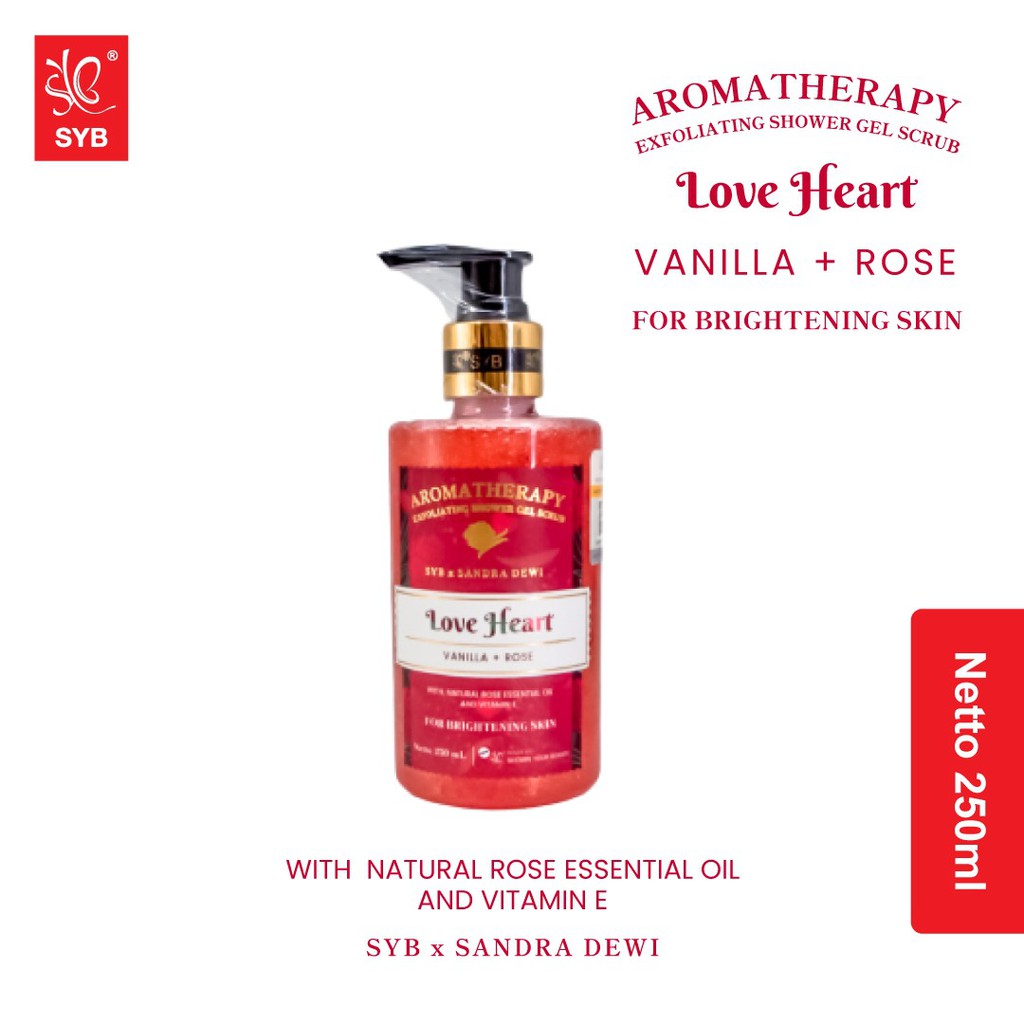 SYB x Sandra Dewi Aromatherapy Exfoliating Shower Gel Scrub Love Heart