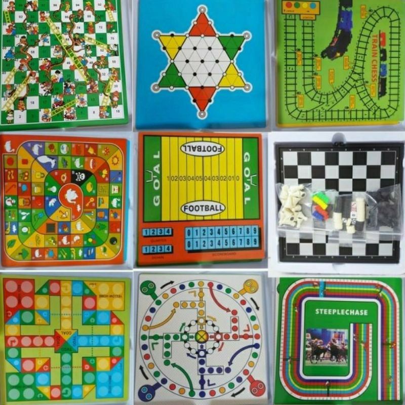 MAGNETIK 18 IN 1 PAPAN MAGNET BOARD GAME CATUR HALMA LUDO ULAR TANGGA