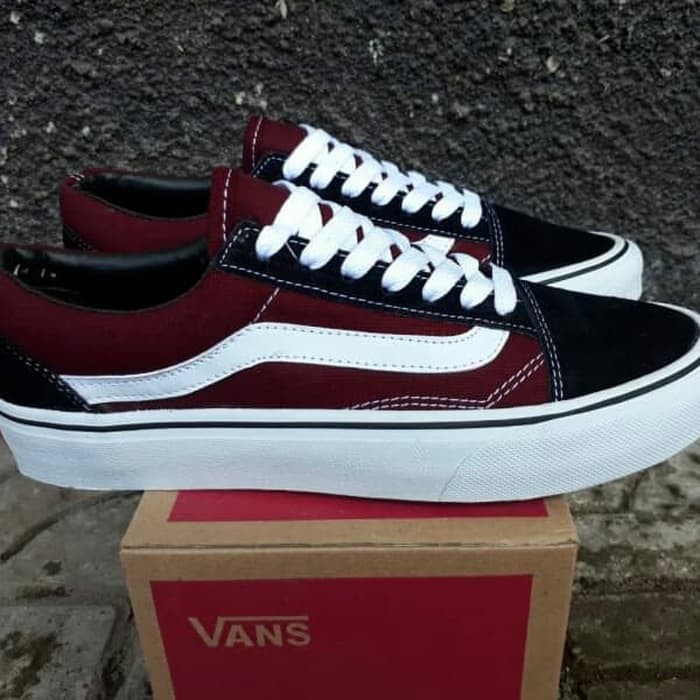 vans old skool merah maroon